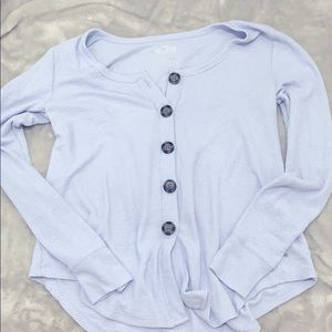 Hollister button up henley top